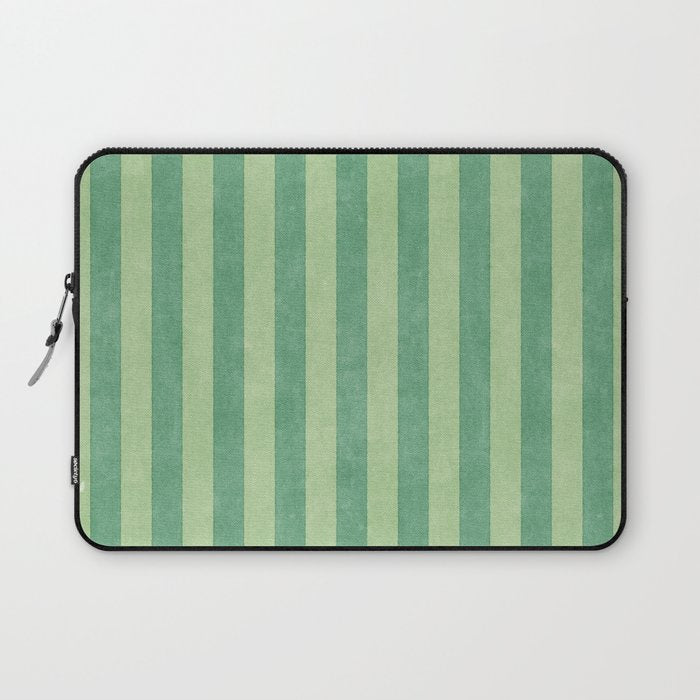 STRIPES - 004 - green Laptop Sleeve Gallery Image 1