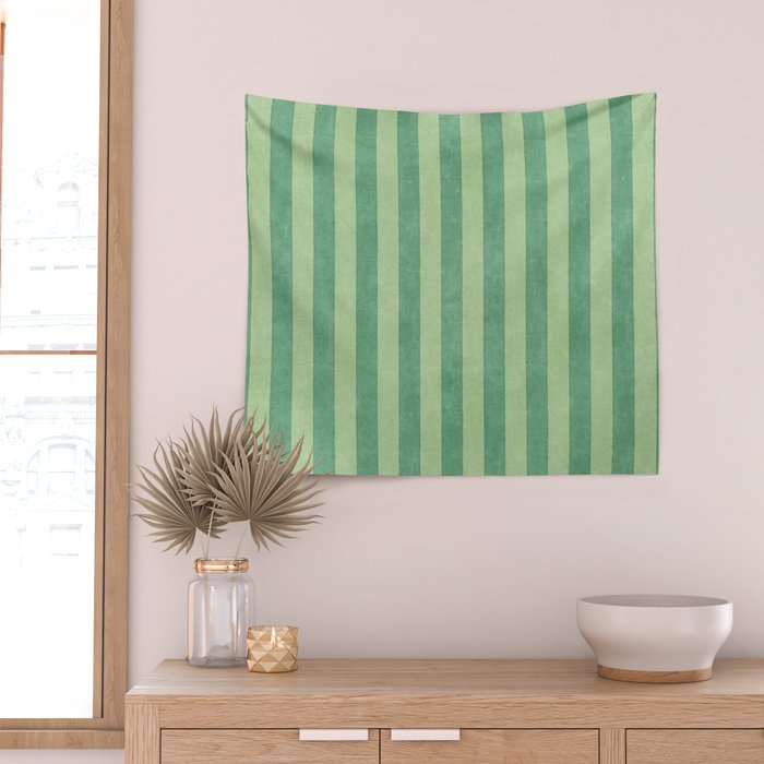 STRIPES - 004 - green Wall Tapestry Gallery Image 2
