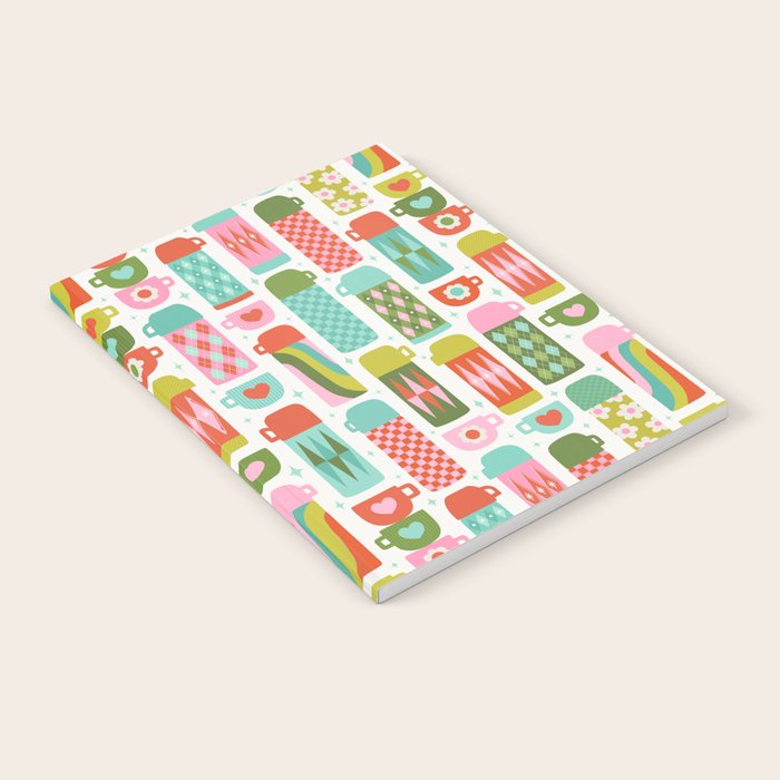 Retro Coffee Thermoses Multicolor on White Notebook Gallery Image 2