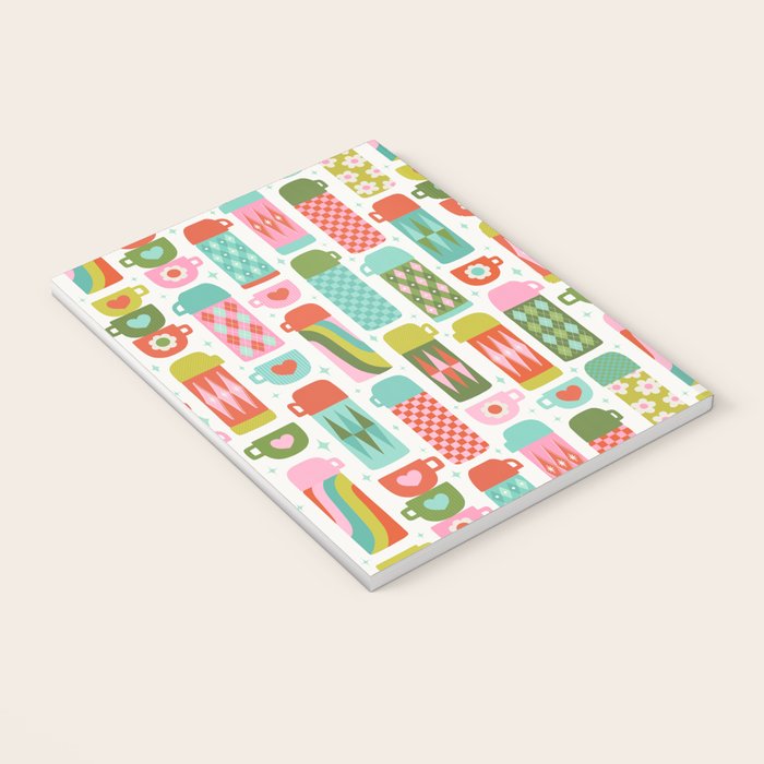 Retro Coffee Thermoses Multicolor on White Notebook Gallery Image 3