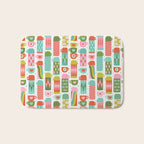Retro Coffee Thermoses Multicolor on White Bath Mat Gallery Image 1