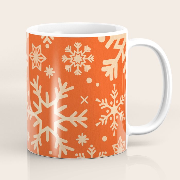 Snowflake Collection - Coral & Cream Coffee Mug Gallery Image 1