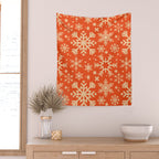 Snowflake Collection - Coral & Cream Wall Tapestry Gallery Image 2