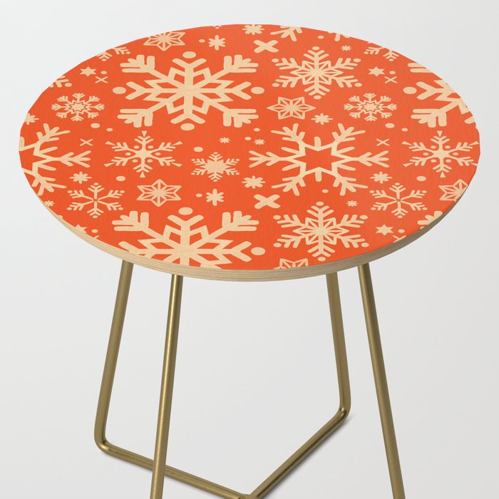 Snowflake Collection - Coral & Cream Side Table Gallery Image 2