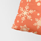 Snowflake Collection - Coral & Cream Pillow Sham Gallery Image 4