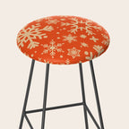 Snowflake Collection - Coral & Cream Stool Gallery Image 2