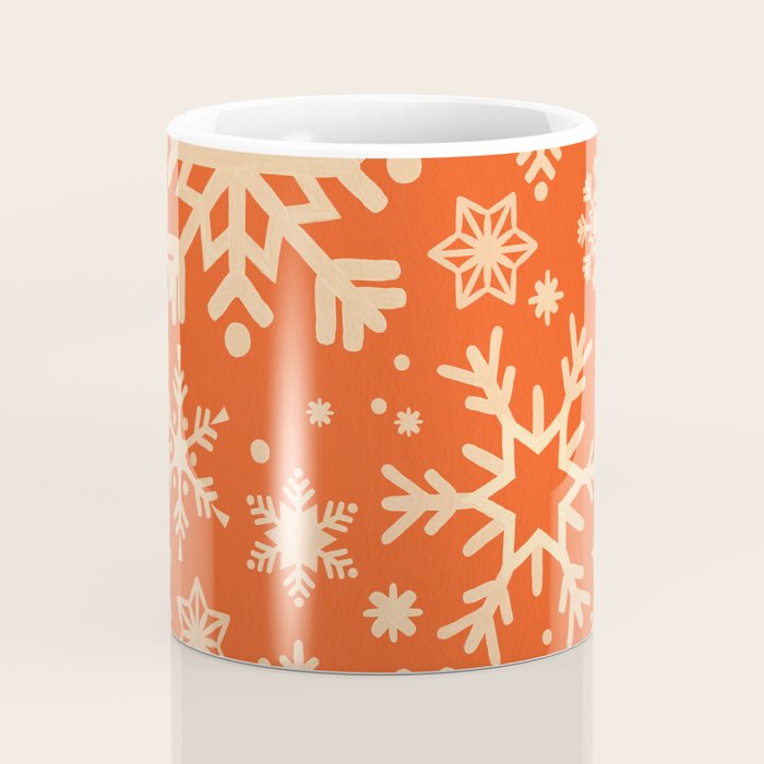 Snowflake Collection - Coral & Cream Coffee Mug Gallery Image 4