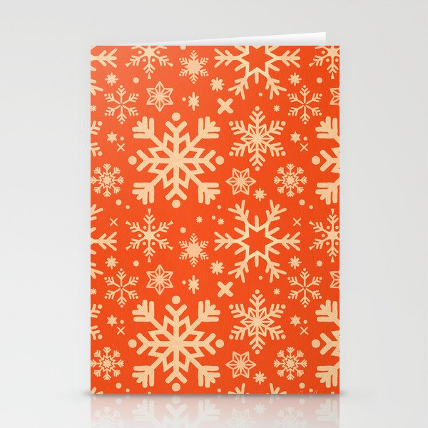 Snowflake Collection - Coral & Cream Stationery Card Gallery Image 2