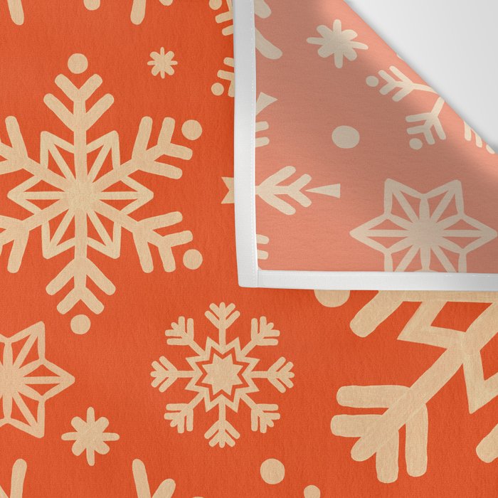 Snowflake Collection - Coral & Cream Wall Tapestry Gallery Image 3
