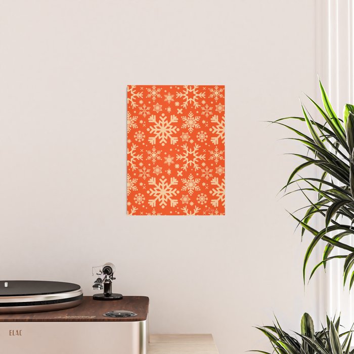 Snowflake Collection - Coral & Cream Poster Gallery Image 2