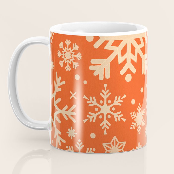 Snowflake Collection - Coral & Cream Coffee Mug Gallery Image 3