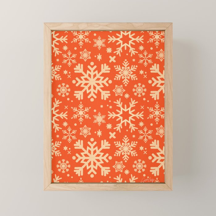 Snowflake Collection - Coral & Cream Mini Art Print Gallery Image 1