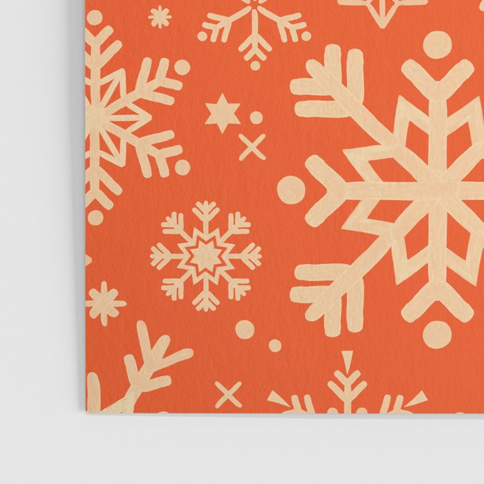 Snowflake Collection - Coral & Cream Poster Gallery Image 3