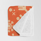 Snowflake Collection - Coral & Cream Throw Blanket Gallery Image 3