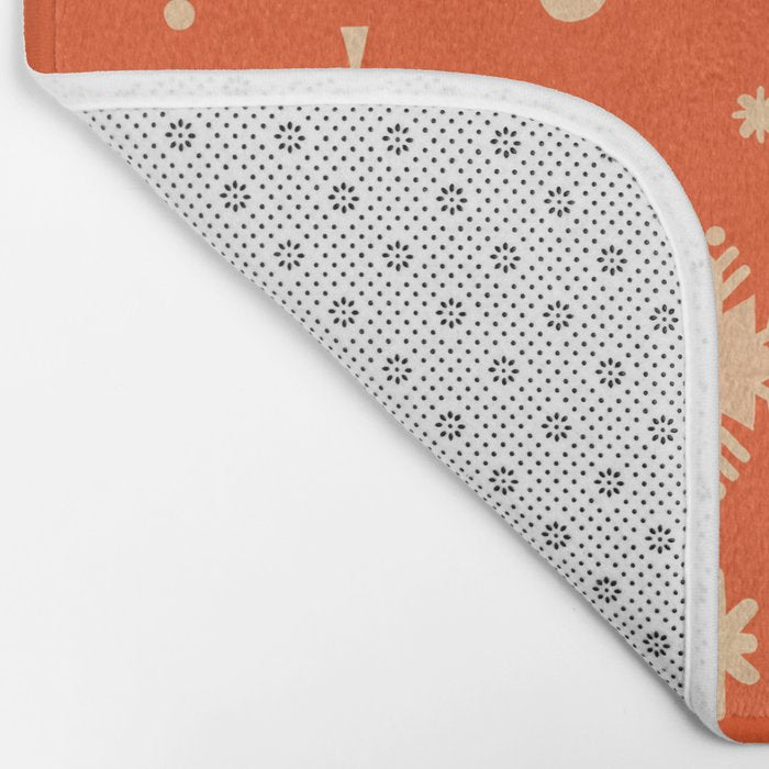 Snowflake Collection - Coral & Cream Bath Mat Gallery Image 2