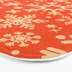 Snowflake Collection - Coral & Cream Bath Mat Gallery Image 3