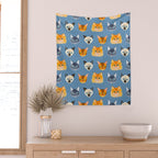 Cats Blue Wall Tapestry Gallery Image 2