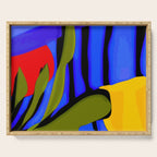Abstract Art Red Blue Green Yellow Serving Tray Gallery Image 1