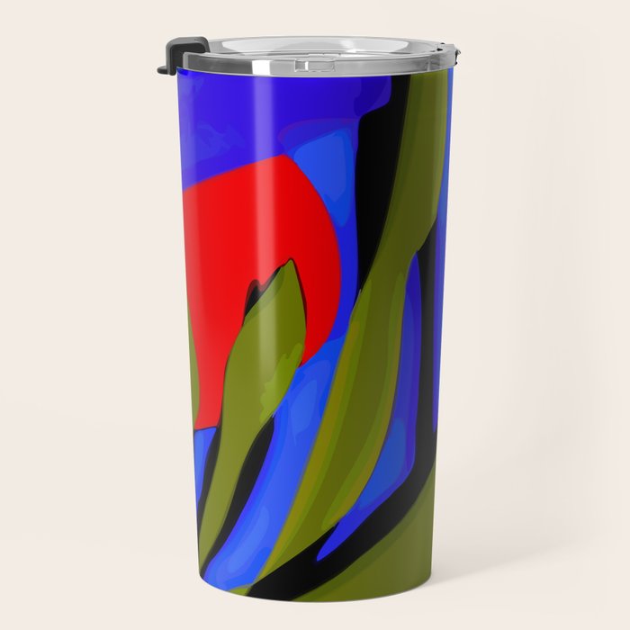 Abstract Art Red Blue Green Yellow Travel Mug Gallery Image 3