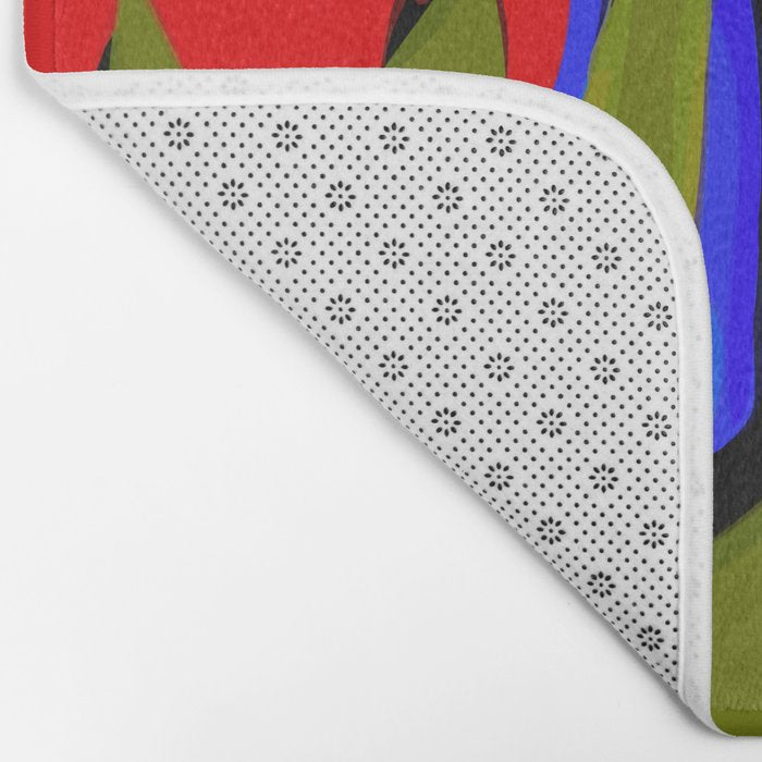 Abstract Art Red Blue Green Yellow Bath Mat Gallery Image 2
