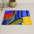 Abstract Art Red Blue Green Yellow Rug Gallery Image 1
