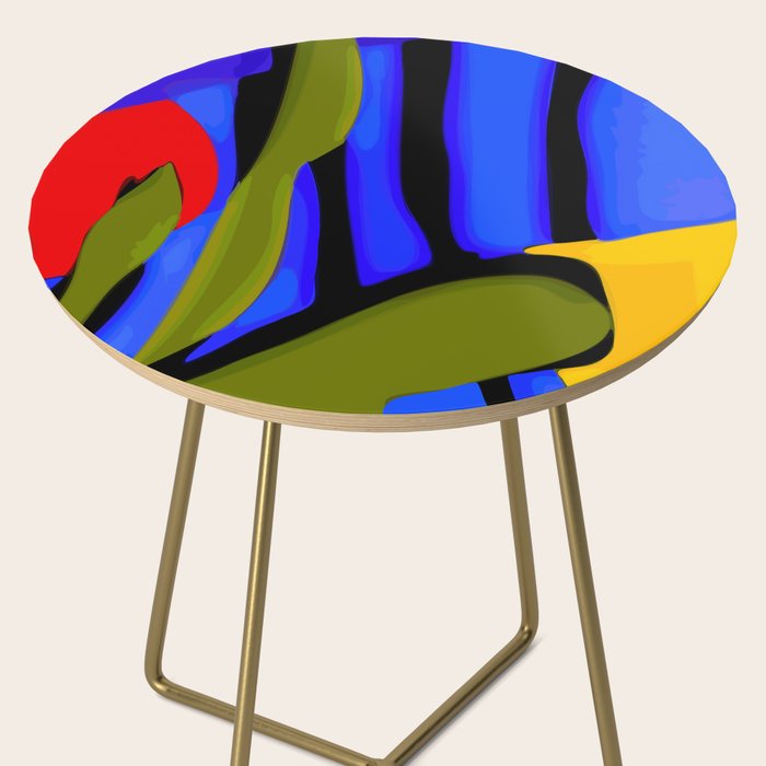 Abstract Art Red Blue Green Yellow Side Table Gallery Image 2