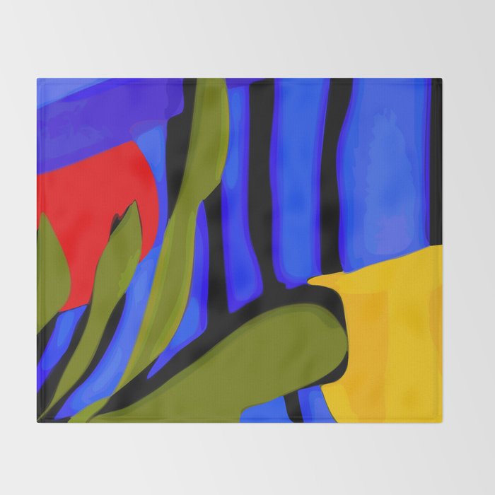 Abstract Art Red Blue Green Yellow Throw Blanket Gallery Image 2