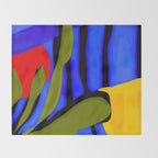 Abstract Art Red Blue Green Yellow Throw Blanket Gallery Image 2