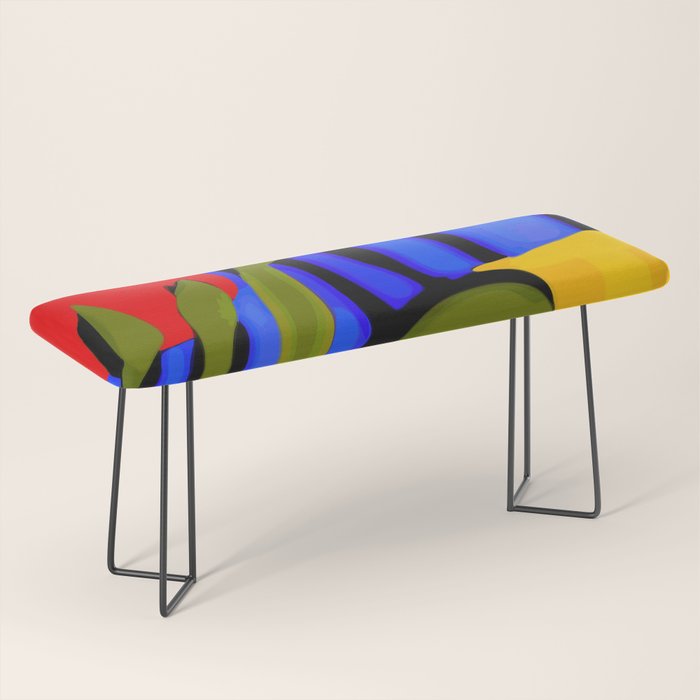 Abstract Art Red Blue Green Yellow Bench Gallery Image 1