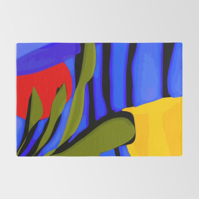 Abstract Art Red Blue Green Yellow Rug Gallery Image 2