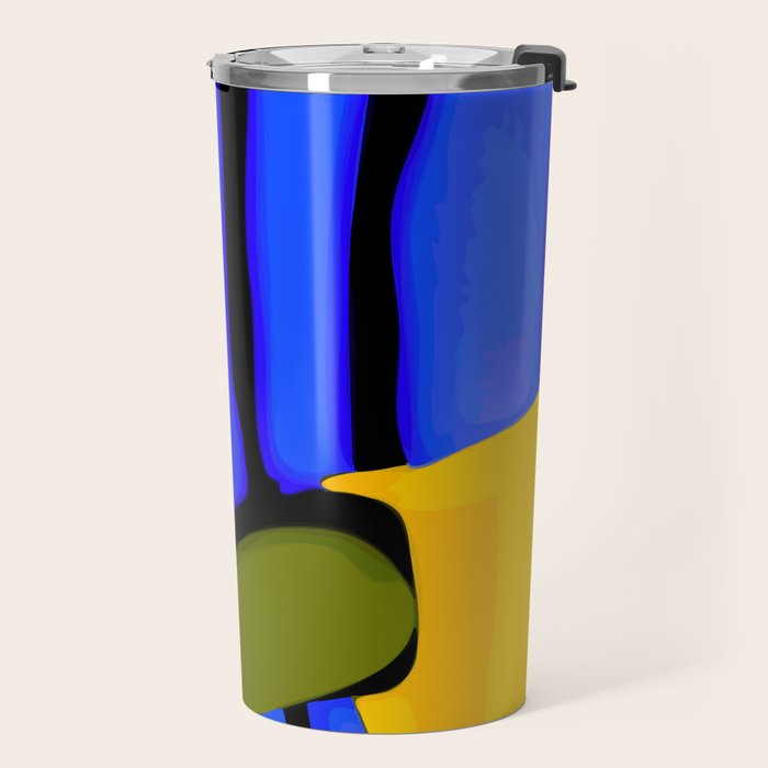 Abstract Art Red Blue Green Yellow Travel Mug Gallery Image 2