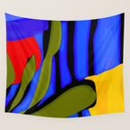 Abstract Art Red Blue Green Yellow Wall Tapestry Gallery Image 4