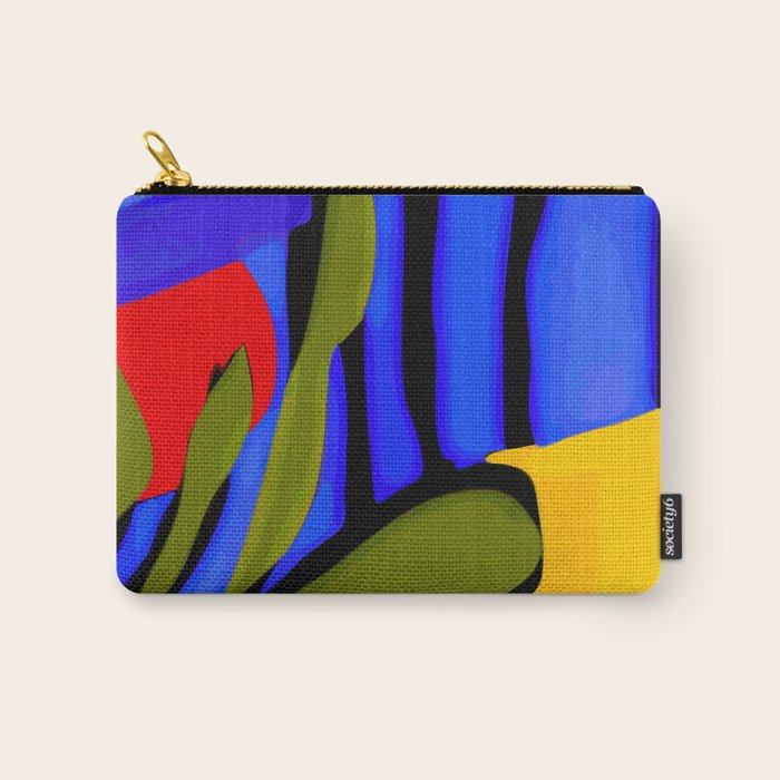 Abstract Art Red Blue Green Yellow Carry All Pouch Gallery Image 1