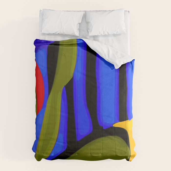 Abstract Art Red Blue Green Yellow Comforter Gallery Image 1