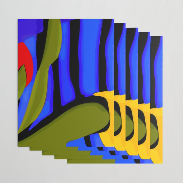 Abstract Art Red Blue Green Yellow Wrapping Paper Gallery Image 3