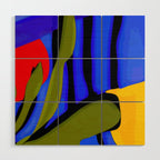 Abstract Art Red Blue Green Yellow Wood Wall Art Gallery Image 1