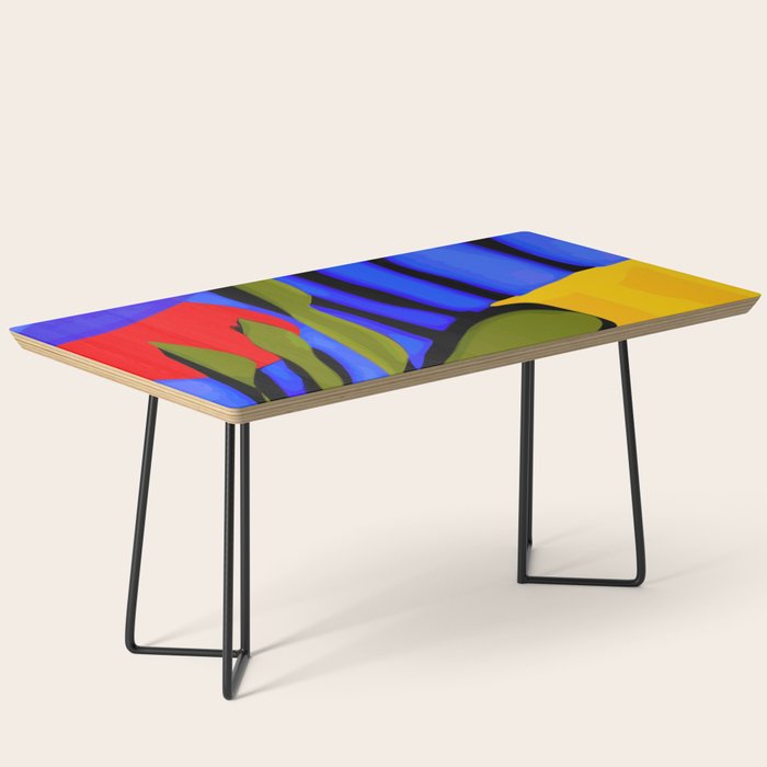 Abstract Art Red Blue Green Yellow Coffee Table Gallery Image 1