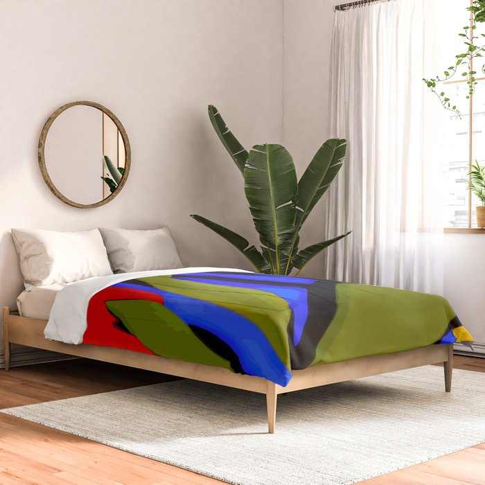 Abstract Art Red Blue Green Yellow Comforter Gallery Image 2