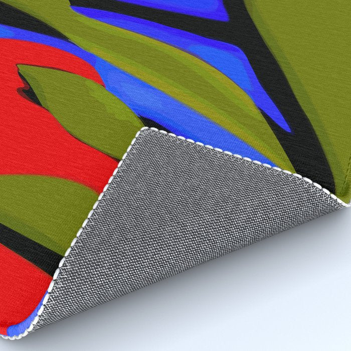 Abstract Art Red Blue Green Yellow Rug Gallery Image 4