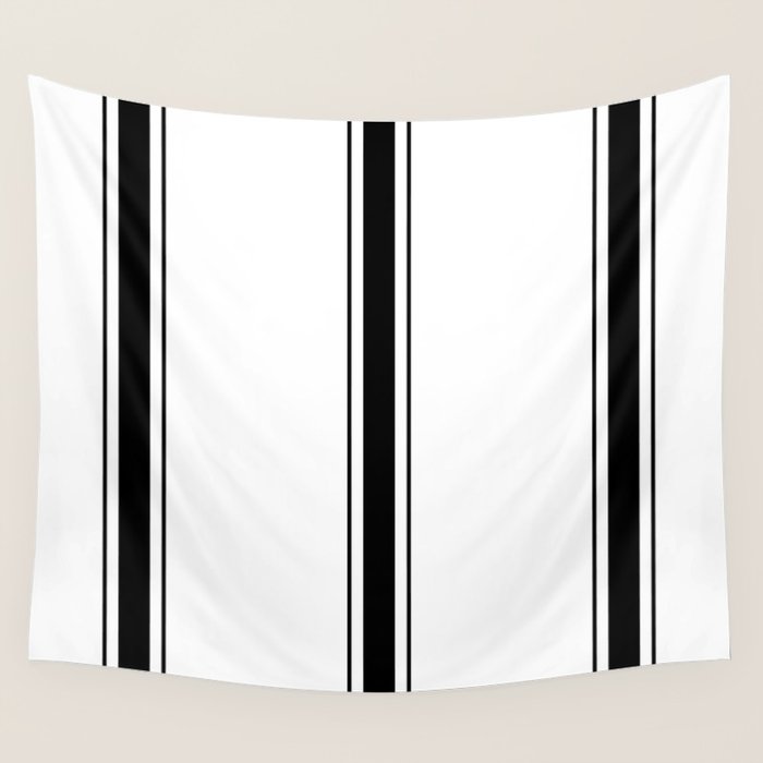Black And White Stripes Wall Tapestry Gallery Image 4