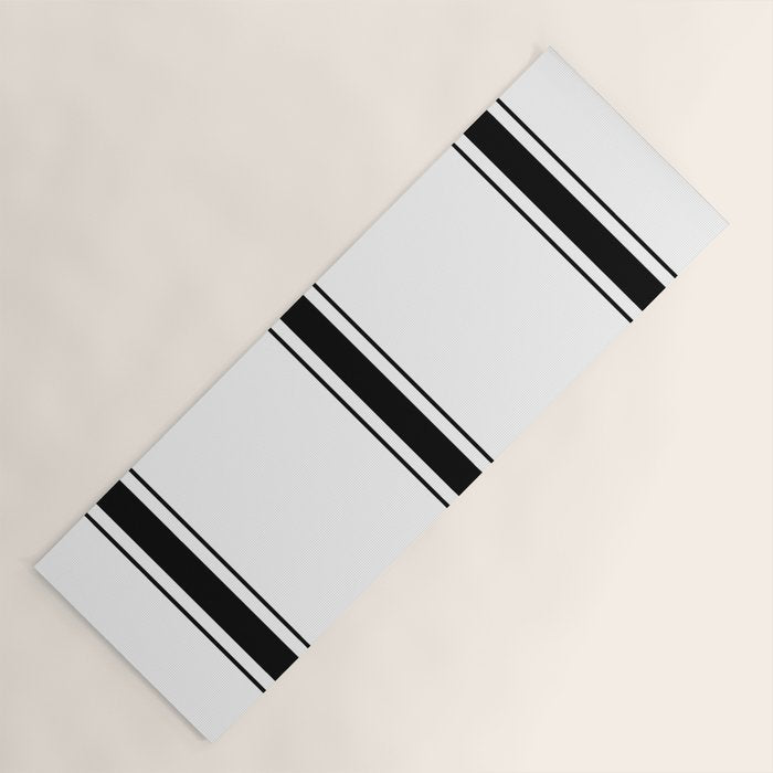 Black And White Stripes Yoga Mat Gallery Image 1
