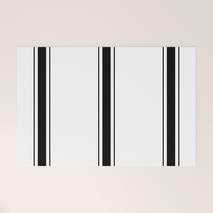 Black And White Stripes Welcome Mat Gallery Image 1