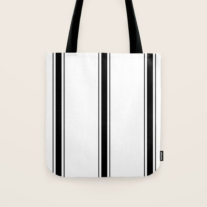 Black And White Stripes Tote Bag Gallery Image 1