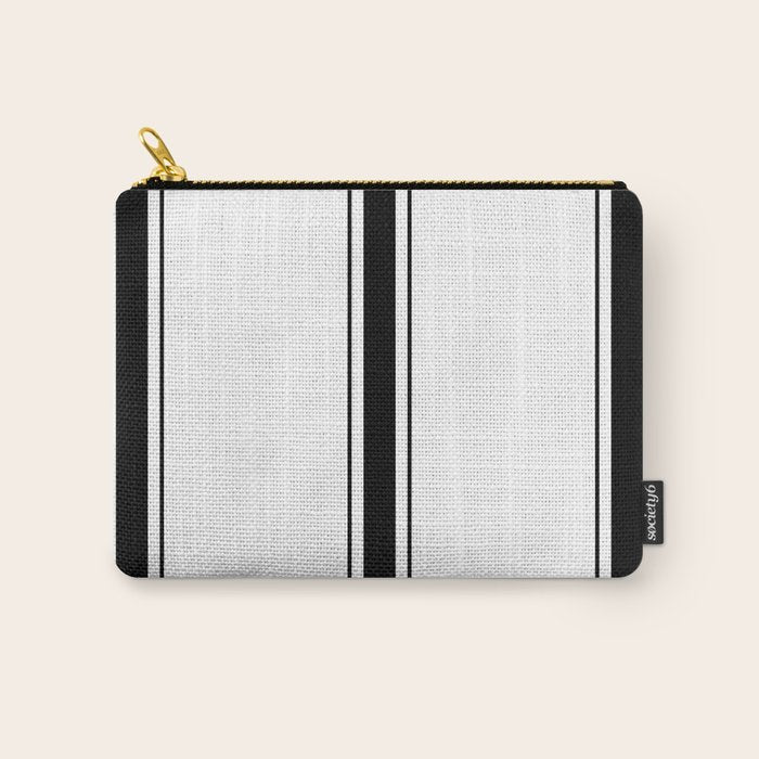 Black And White Stripes Carry All Pouch Gallery Image 1