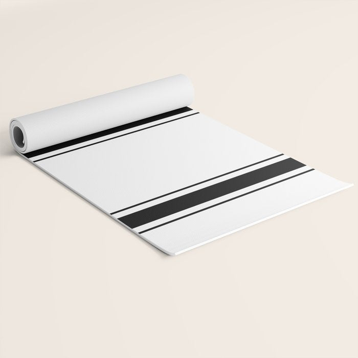 Black And White Stripes Yoga Mat Gallery Image 2