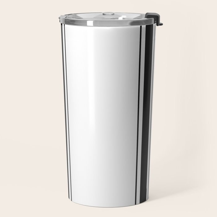 Black And White Stripes Travel Mug Gallery Image 2