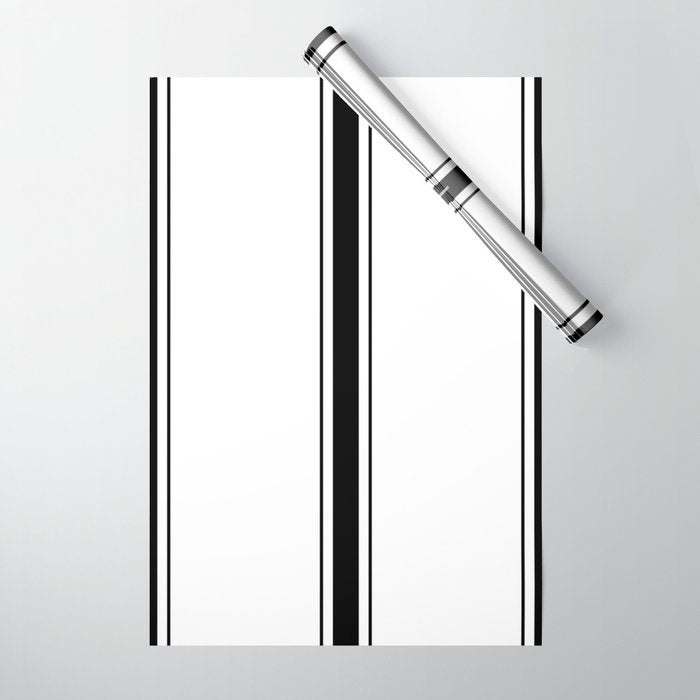 Black And White Stripes Wrapping Paper Gallery Image 1
