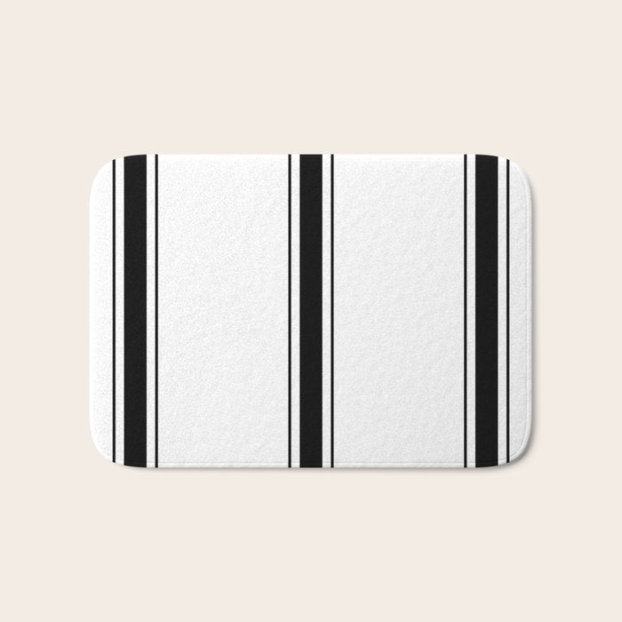 Black And White Stripes Bath Mat Gallery Image 1