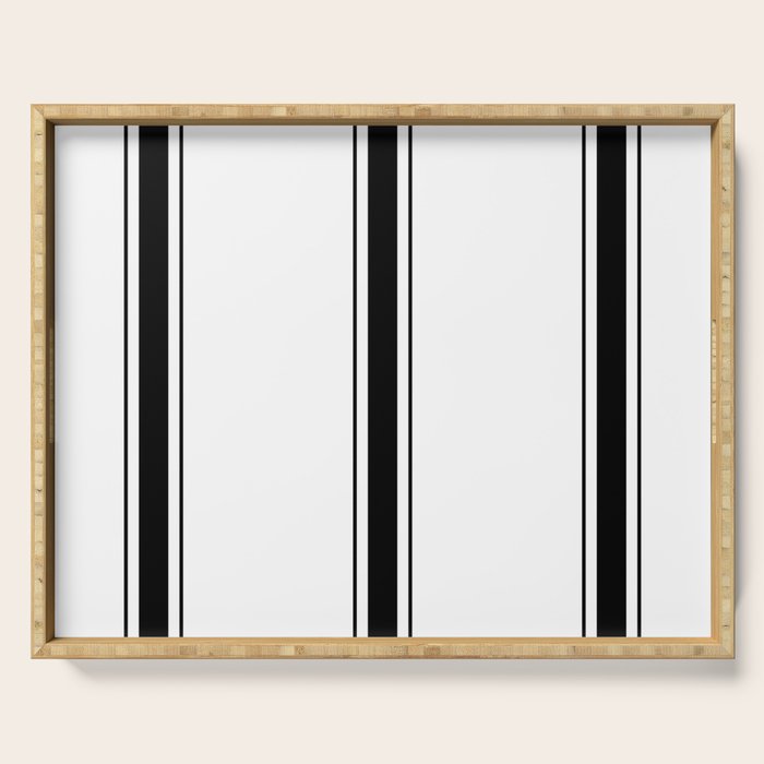 Black And White Stripes Serving Tray Gallery Image 1