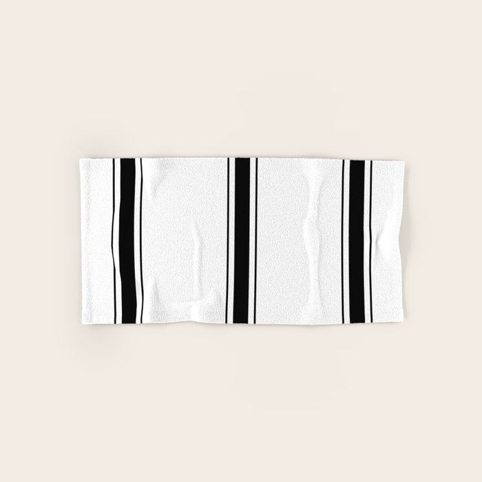 Black And White Stripes Bath Towel Gallery Image 1